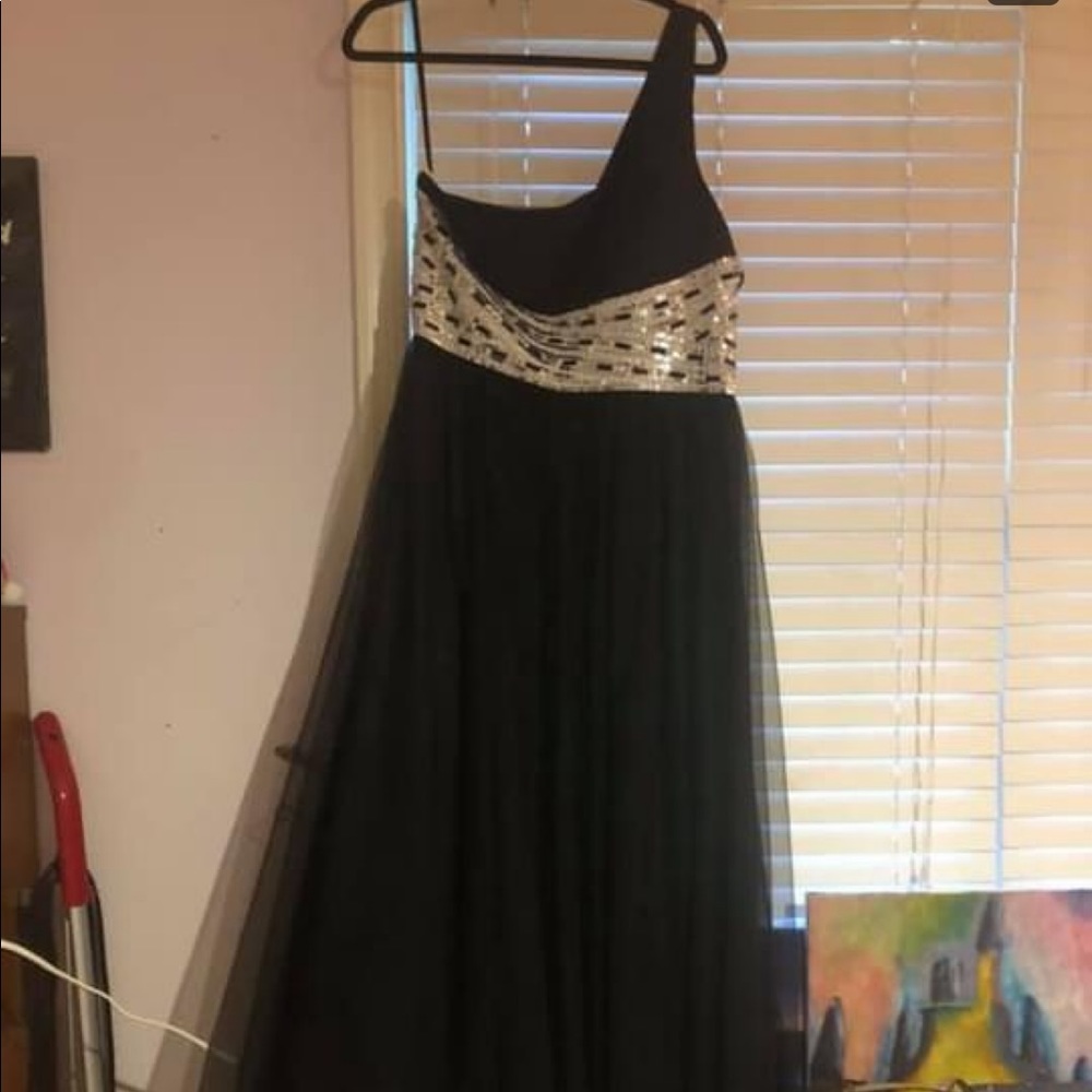 Black One Shoulder Prom Dress